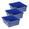 Romanoff Double Stowaway Storage Tote Tray, Blue, Polypropylene, 3 PK 13104 - alternate 1